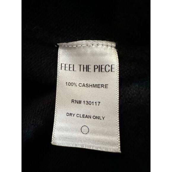 Feel‎ the Piece x Terre Jacobs O/S 100% Cashmere Black Sweater Criss Cross Back - Picture 5 of 9